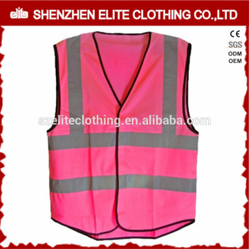 Women Cheap Wholesale Customised Pink Reflective Workwear Vest