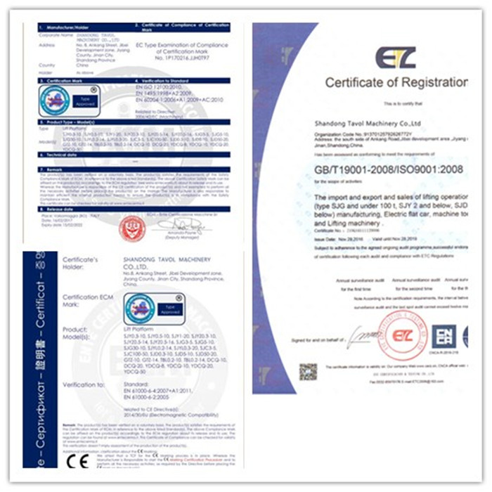 Cargo lift CE ISO9001