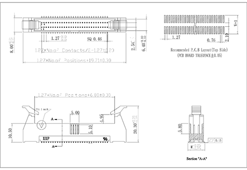 LHBM01 1.27x2.54mm Ejector Header SMT