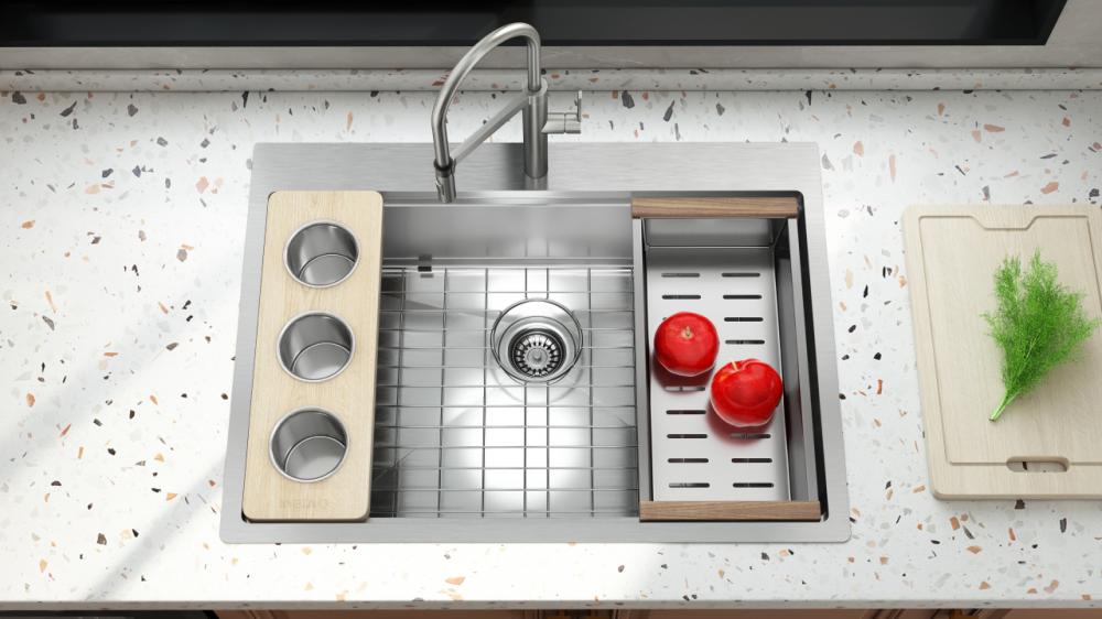 Кухненска мивка от неръждаема стомана с двойна купа