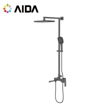 Exposed Chrome Square Shower Faucet Set