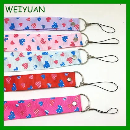 Custom screen printing polyester metal band lanyard