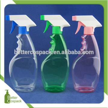 Plastic Material Pump Sprayer Type 500ml empty PET trigger spray colored bottle