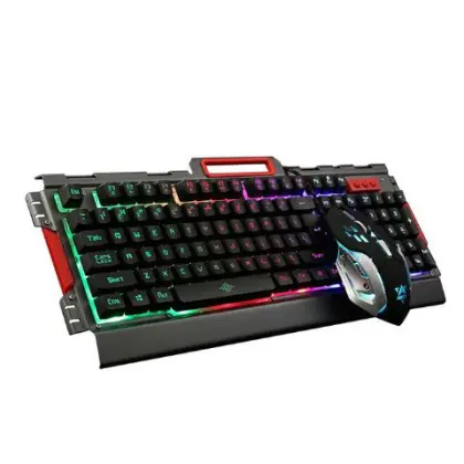 D Gaming Wired Keyboard Mouse Combo Set USB LED Colourful Keyboard Mouse K33 for Gamers