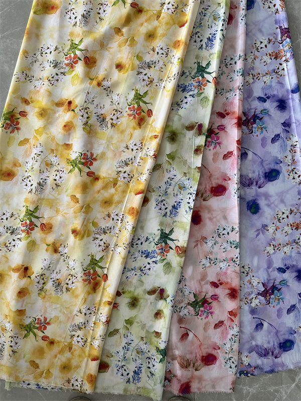 Respirável 100% Rayon Print Fabrics for Summer Dress