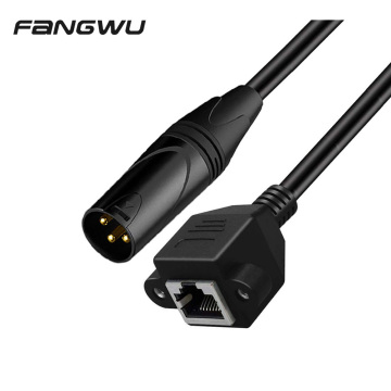 XLR 3Pin to RJ45 Female Adapter Cable: Extend XLR Male to RJ45 Network Connection with Cat5 Ethernet for DMX Control