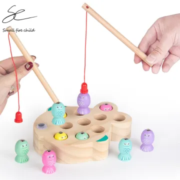 Fishing Toys For Children's Game Wooden Magnetic Fishing Game Early Learning Educational Toys For Children Birthday Gift