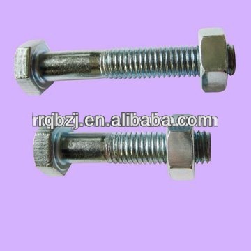 white zinc plated hex bolts and nuts