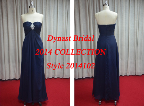 Cost Price! Free Shipping Sheath Chiffon Floor-Length Evening/Party/Formal Dress 2014