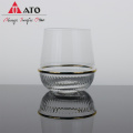 Crystal Gold Belt Striped glass wine Goblet set