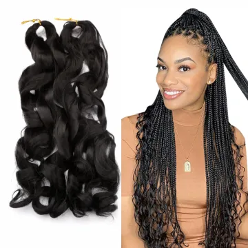 Loose Wave Crochet Braiding Hair French Curls Synthetic Braiding Hair Silky French Curl Braids Yaki Hair Extensions Wavy