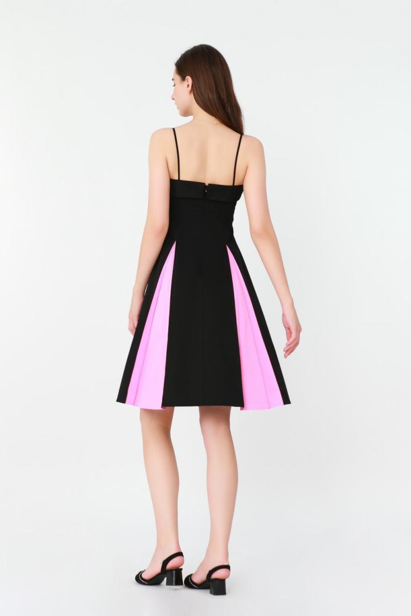 V-neckline and a High Silt Pink Dress