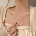 Delicate Moon Star Clavicle Chain Jewelry Diamond Necklace