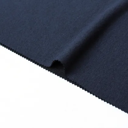 Navy and Jet Black Wool Fabric