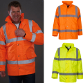 High visibility safety work wear reflective jacket