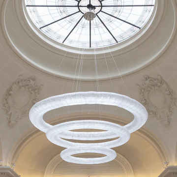Modern Custom Large Round Two-Level Crystal Light Hotel Project Chandeliers