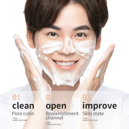 Men Refreshing oil control Deep cleaning Facial Cleanser