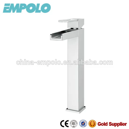 waterfall chrome brass ceramic cartridge bath sink high basin faucet mixer tap sanitary ware factory 78 1105