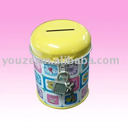 Round coin tin can