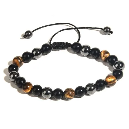 Cross-Border Men's Tiger Eye and Obsidian Bracelet - Amazon & AliExpress