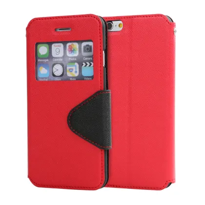 LZB factory price view window leather case for samsung galaxy grand DOUS