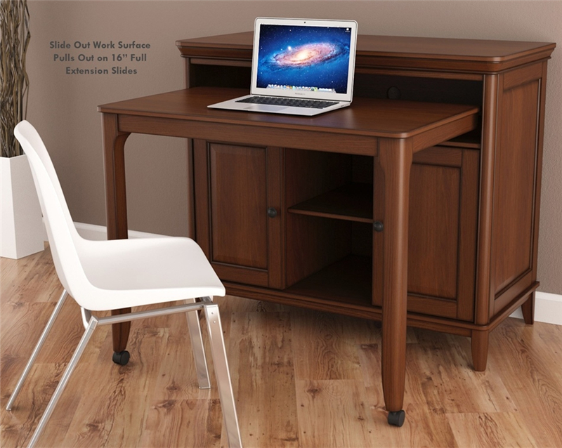 Computer Desk With Sliding Doors