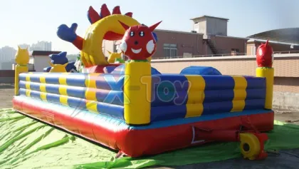 inflatable blue cat castle for children