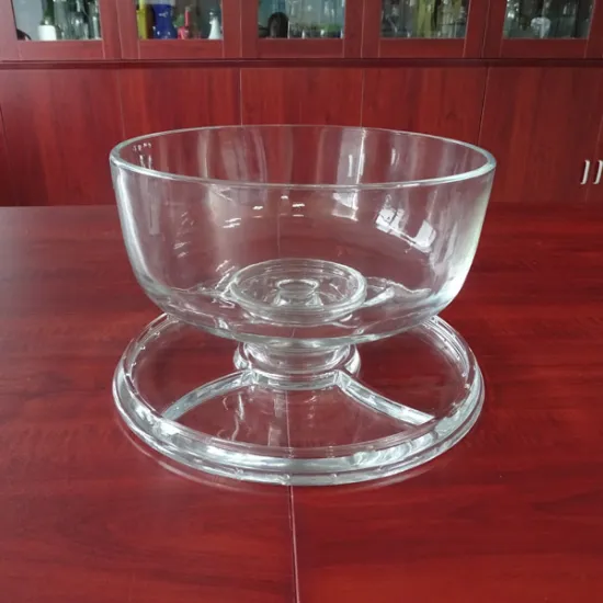 Big size round fruit cake serving dessert stands with glass dome