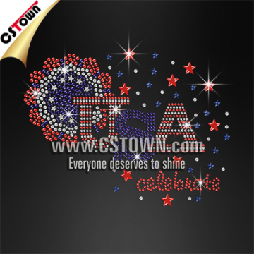 Celebrate USA Independence Day heat press rhinestones wholesale iron on letters