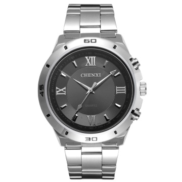 CHENXI 027C Men's Quartz Watch - Luxury Fashion Innovation Dial Wristwatch with Stainless Steel Strap