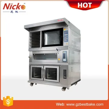 4 Trays Oven + 10 Trays Proofer Electric Combination Deck Oven with Convection Oven and Rack