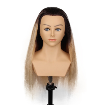 mannequin with human hair training dummy head