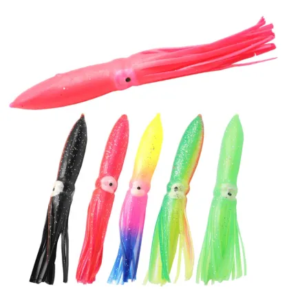 Trolling Bulb Squid Lure 6'' Soft Plastic Calamari Octopus Squid Lure for Big Game Offshore Fishing