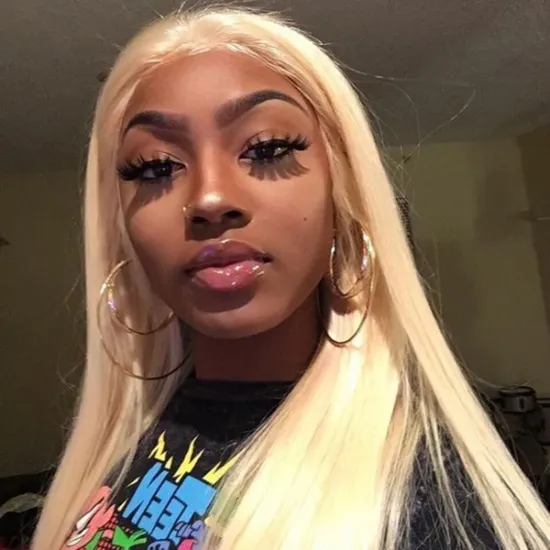 Final End Brazilian Human Hair Vendors 180 Density Ombre Ash Blonde Straight Human Hair Lace Front Wig
