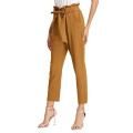 Womens Casual Drawstring Tie Elastic Pants Vintage Fashion High Waist Trouser Pants Supplier