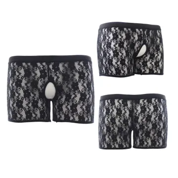 Men sexy underwear gay sex product lace underwear split boxer
