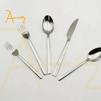 Custom Logo Reusable Stainless Steel Cutlery Sets: Bulk Silver Knife, Spoon, Fork for Restaurants