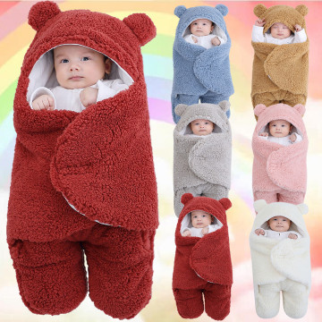 Winter Warm Baby Sleeping Bag Ultra-Soft Fluffy Fleece Plush Newborn Receiving Blanket Infant Boys Girls Nursery Wrap Swaddle#g4