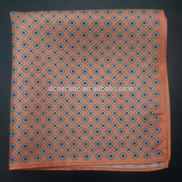 100% silk fabric printed pocket squares for men