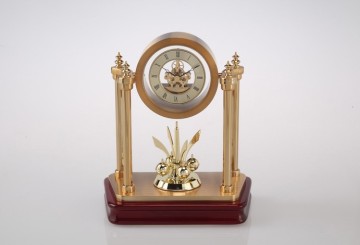 Mini Metal Skeleton Clock with rotating pendulum