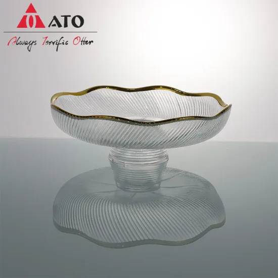 Hotel glass stem cake stand clear home decor