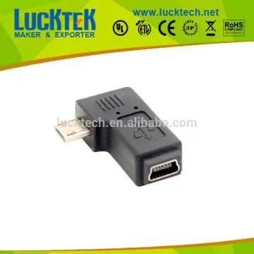 left angle Micro USB Male to Mini USB female adapter