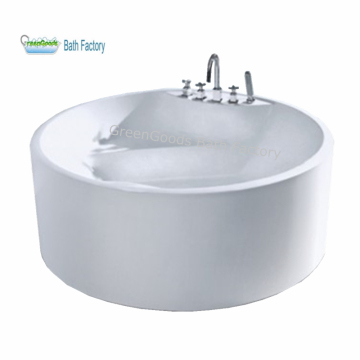 135x135 cm Two-Person Seamless Circular Acrylic Soaking Tub