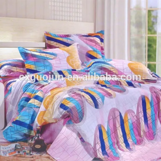 80gsm 100%polyester disperse printed bed sheet fabric feel like cotton