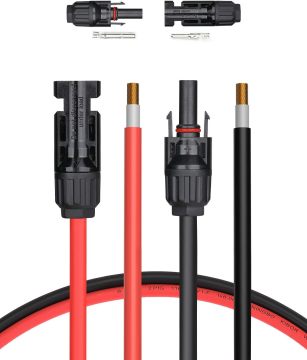 10AWG Solar Extension Cable Kit with Connectors - Female, Male & Extra Pair