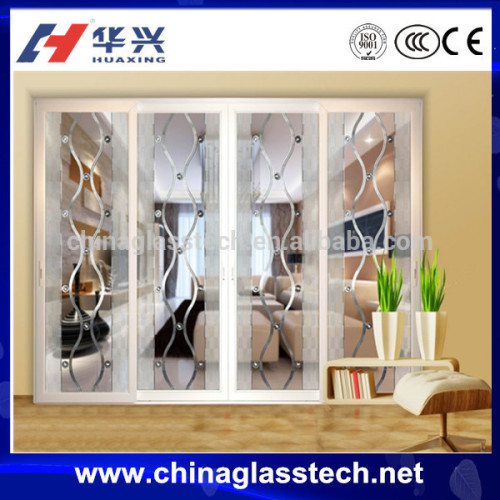 modern stype hollow glass pvc u doors