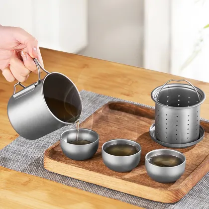 Pure Titanium Travelling Tea Set