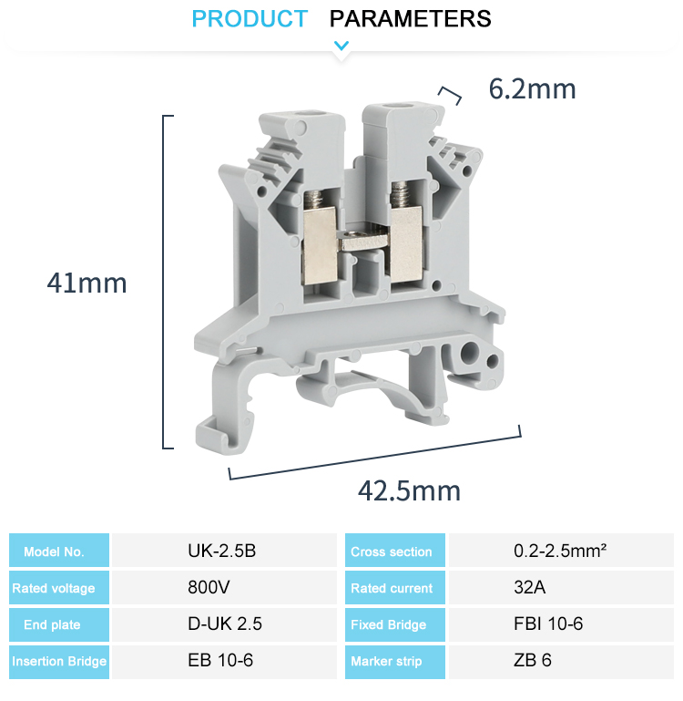 din rail screw clamp terminal block