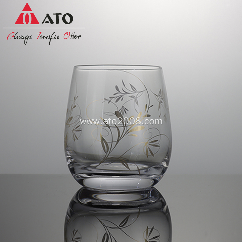 Lovely Glass Hand Painted Wine Water Glass Cup