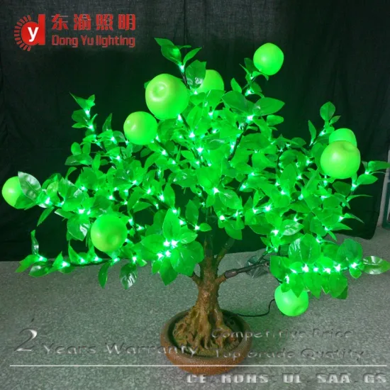 Garden or house decoration artificial led light fruit bonsai tree handmade apple tree